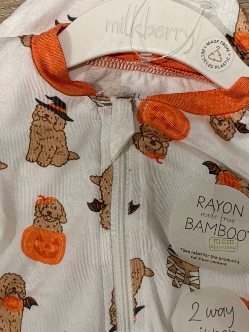 Milkberry Halloween golden doodle Pajamas sleeper- size 0-3 month